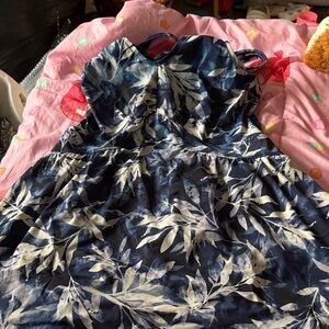 Elegant Blue Floral Women's One-Piece Swimsuit